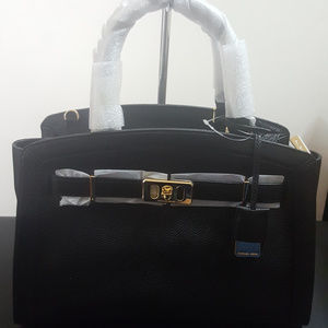 Michael Kors Large Karson Black Leather Satchel